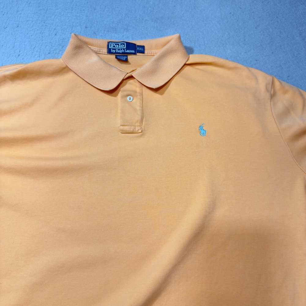 Polo Ralph Lauren Polo Shirt Mens XXL Orange Excellent Short Sleeve Cotton Pique